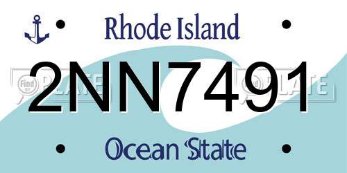 2NN7491 Rhode Island License Plate