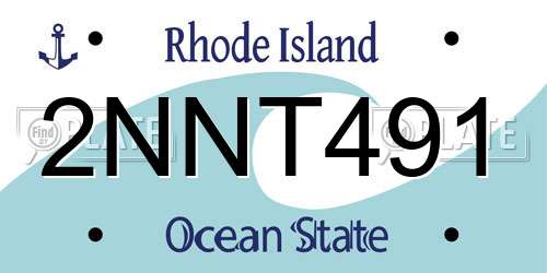 2NNT491 Rhode Island License Plate