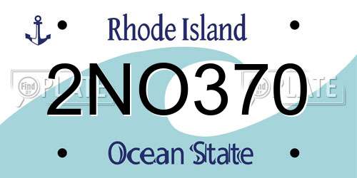 2NO370 Rhode Island License Plate