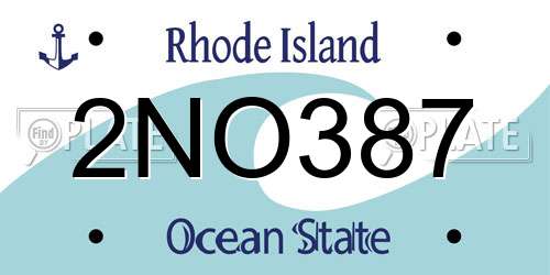 2NO387 Rhode Island License Plate