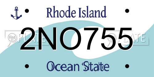 2NO755 Rhode Island License Plate