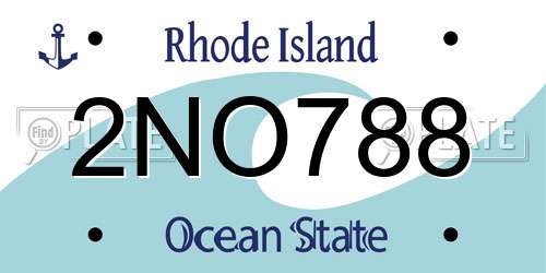 2NO788 Rhode Island License Plate