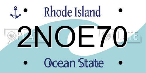 2NOE70 Rhode Island License Plate