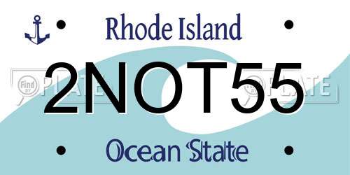 2NOT55 Rhode Island License Plate