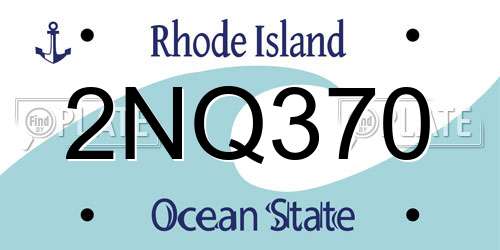 2NQ370 Rhode Island License Plate