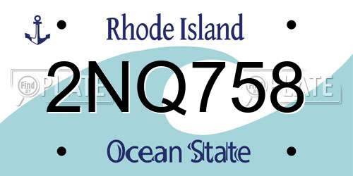 2NQ758 Rhode Island License Plate