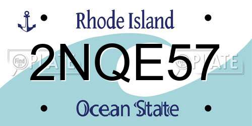2NQE57 Rhode Island License Plate