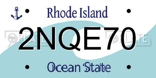 2NQE70 Rhode Island License Plate