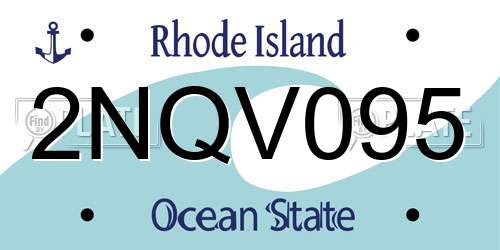 2NQV095 Rhode Island License Plate