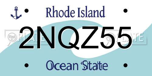 2NQZ55 Rhode Island License Plate