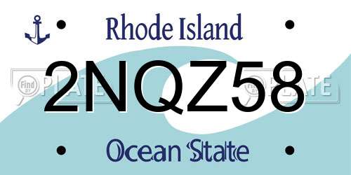 2NQZ58 Rhode Island License Plate