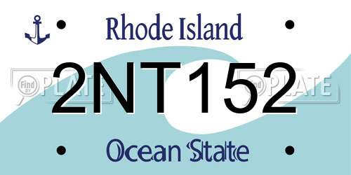 2NT152 Rhode Island License Plate