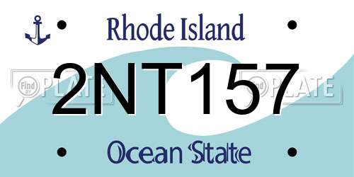 2NT157 Rhode Island License Plate
