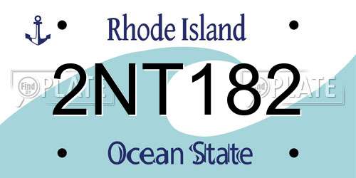 2NT182 Rhode Island License Plate