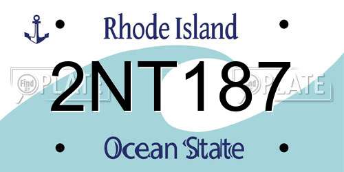 2NT187 Rhode Island License Plate