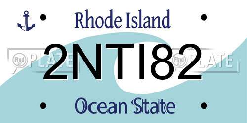 2NTI82 Rhode Island License Plate