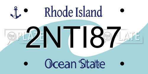 2NTI87 Rhode Island License Plate