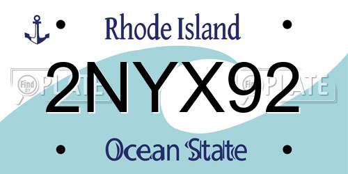 2NYX92 Rhode Island License Plate
