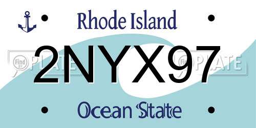 2NYX97 Rhode Island License Plate