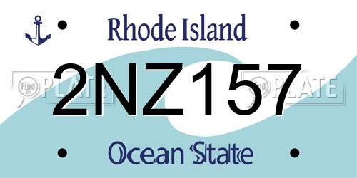 2NZ157 Rhode Island License Plate