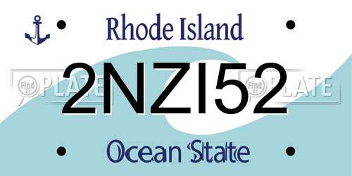 2NZI52 Rhode Island License Plate