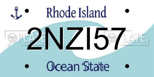 2NZI57 Rhode Island License Plate