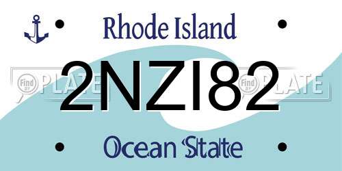 2NZI82 Rhode Island License Plate