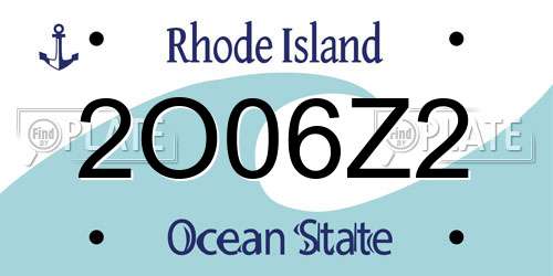 2O06Z2 Rhode Island License Plate