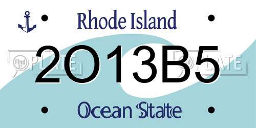 2O13B5 Rhode Island License Plate