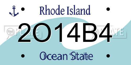 2O14B4 Rhode Island License Plate