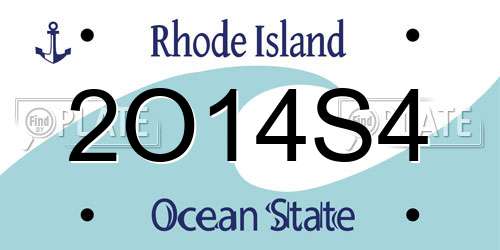 2O14S4 Rhode Island License Plate