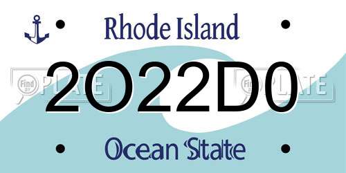 2O22D0 Rhode Island License Plate