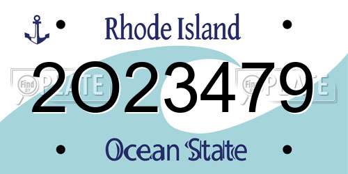 2O23479 Rhode Island License Plate