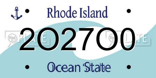 2O27O0 Rhode Island License Plate