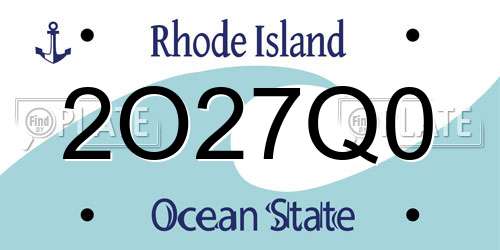 2O27Q0 Rhode Island License Plate