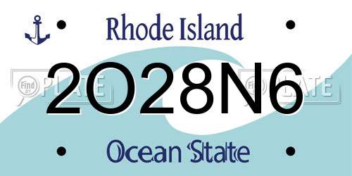 2O28N6 Rhode Island License Plate