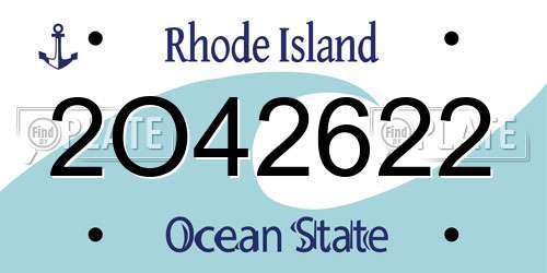 2O42622 Rhode Island License Plate
