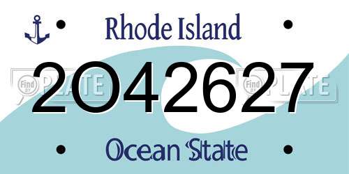 2O42627 Rhode Island License Plate