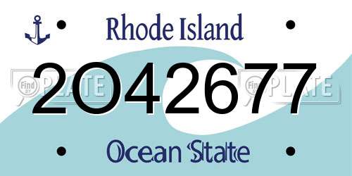 2O42677 Rhode Island License Plate