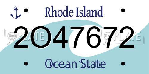 2O47672 Rhode Island License Plate