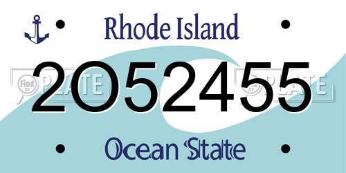 2O52455 Rhode Island License Plate