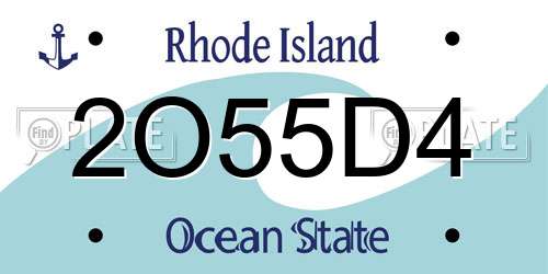 2O55D4 Rhode Island License Plate