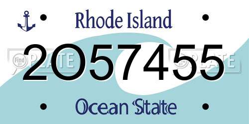 2O57455 Rhode Island License Plate