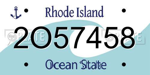 2O57458 Rhode Island License Plate