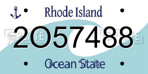 2O57488 Rhode Island License Plate