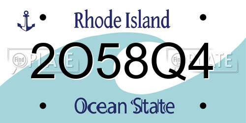 2O58Q4 Rhode Island License Plate