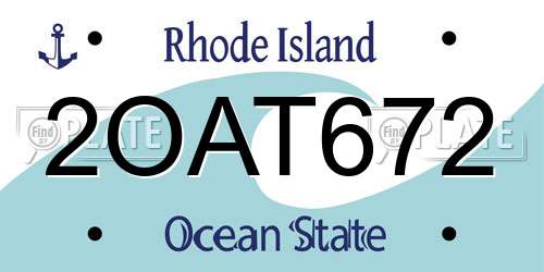 2OAT672 Rhode Island License Plate