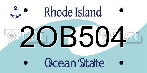 2OB504 Rhode Island License Plate