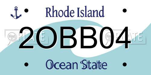 2OBB04 Rhode Island License Plate
