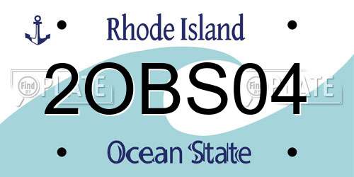 2OBS04 Rhode Island License Plate